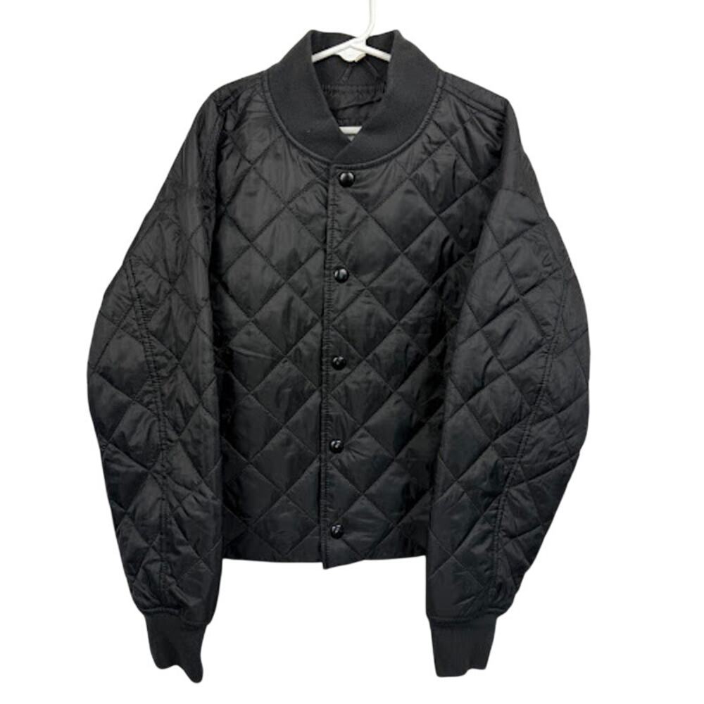 GAP Kids Black Quilted Bomber Jacket Water-Resistant Size L (10–11)‎